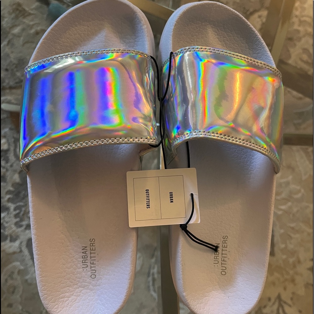 NWT-Urban Outfitters holographic slides